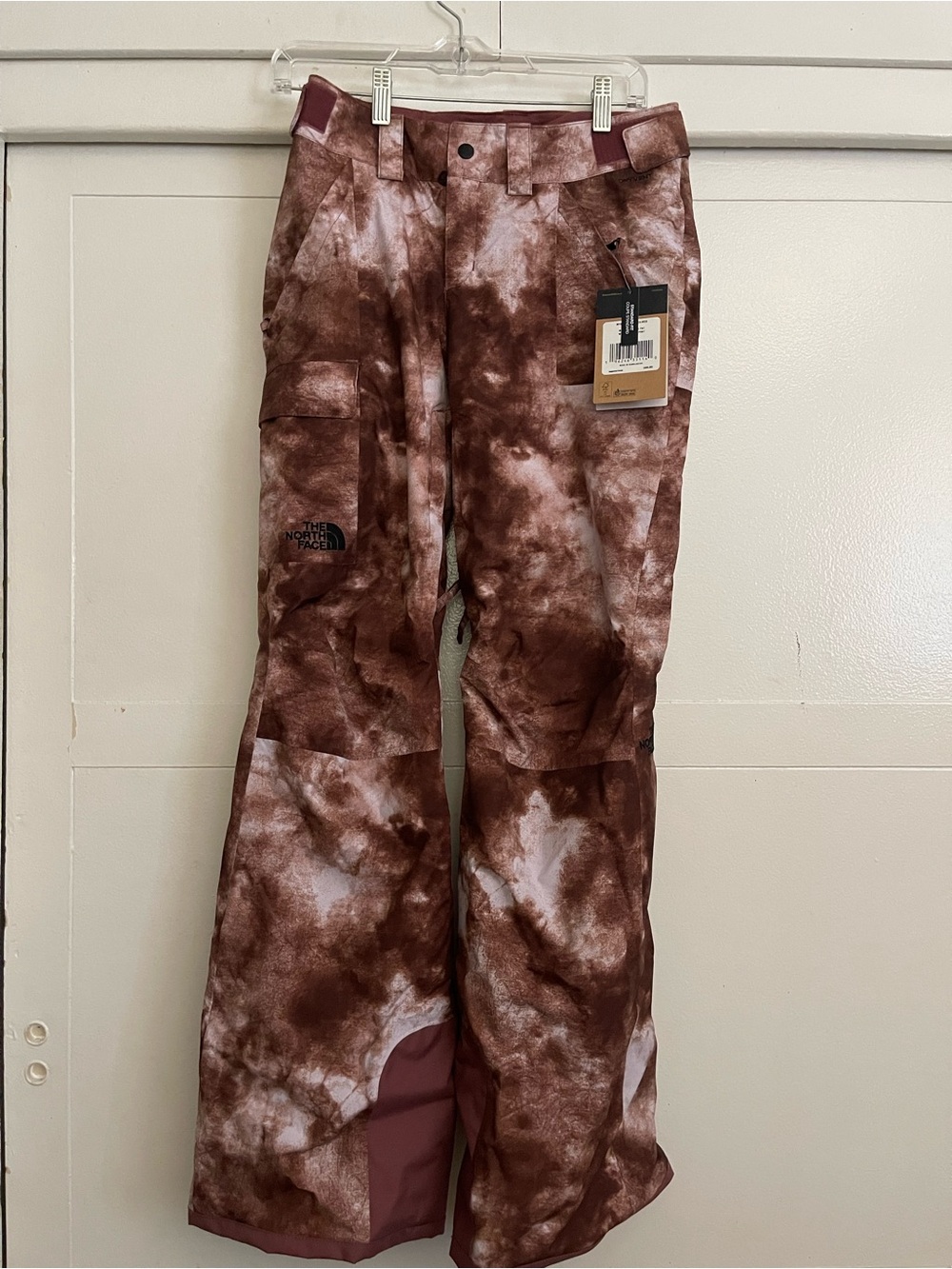 The North Face Brown and Cream Tie-Dye Snow Pants